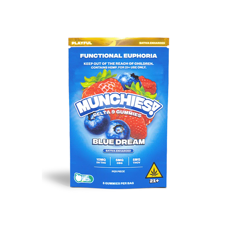 Delta Munchies Gummy D9 - Euphoria - Blue Dream - Sativa - Playful -5 piezas-1