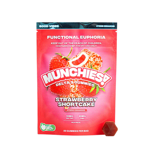 Delta Munchies Euphoria Delta 9 Gummy - Strawberry Shortcake - Hybrid - Good Vibes - 20pz