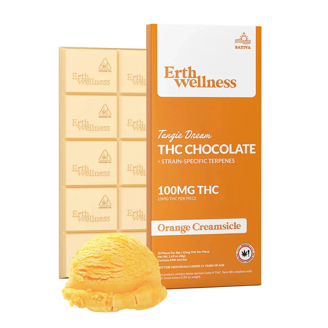 ERTH THC CHOCOLATE BAR THC ORANGE CREAMSICLE SATIVA
