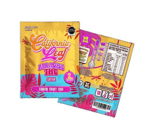 Sobre de Gomitas Paradise THC Sativa – 30/50 mg Delta 9 THC  2 Piezas