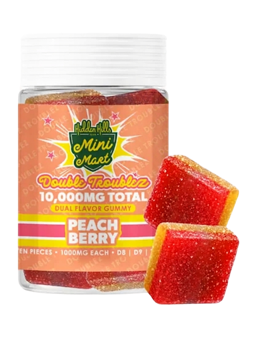Peach Berry Hidden Hills Mini Mart Double Troublez Gummies 10G-1