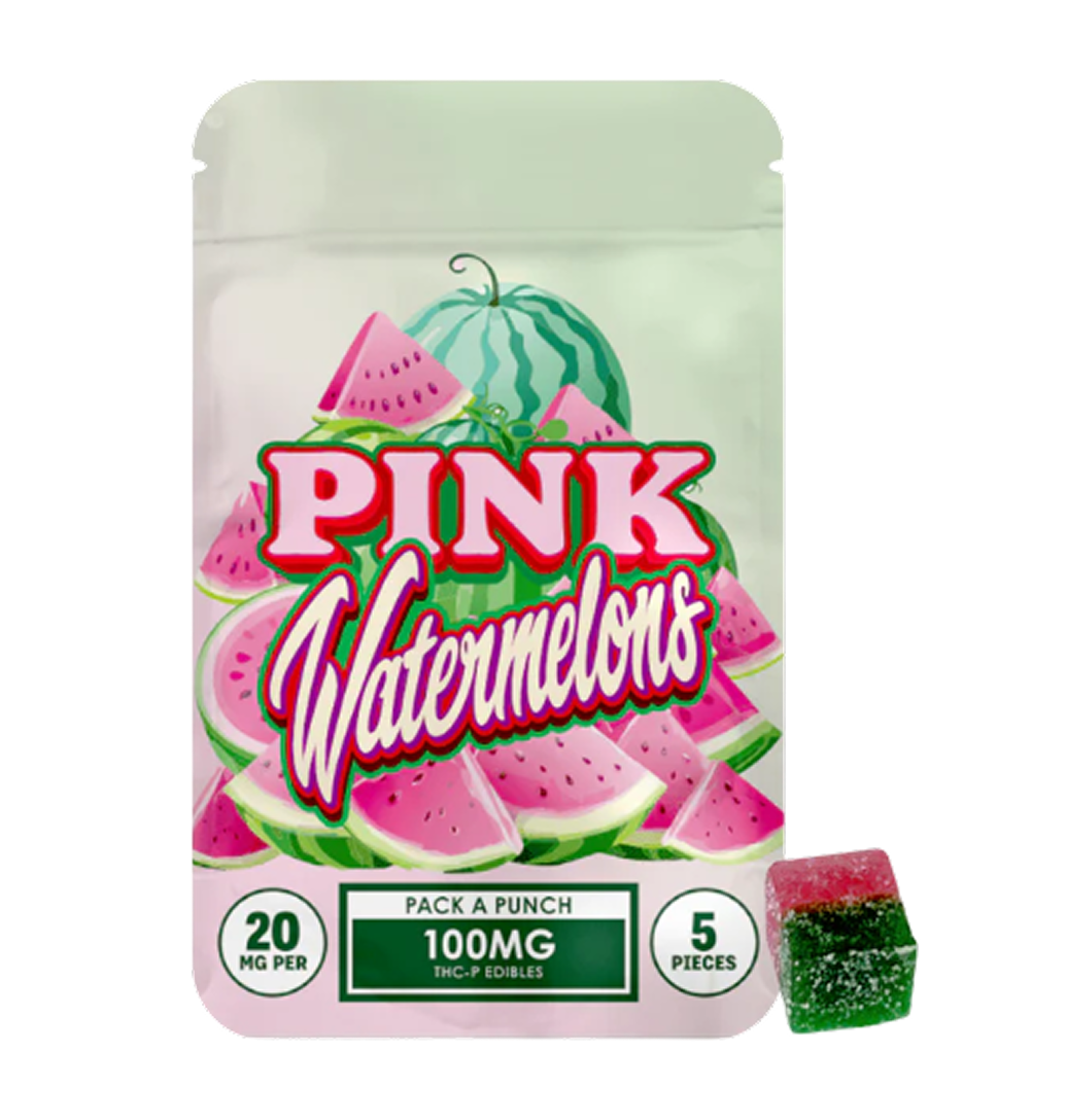 Pink Watermelons - Hidden Hills Punch THCP Gummies 100MG