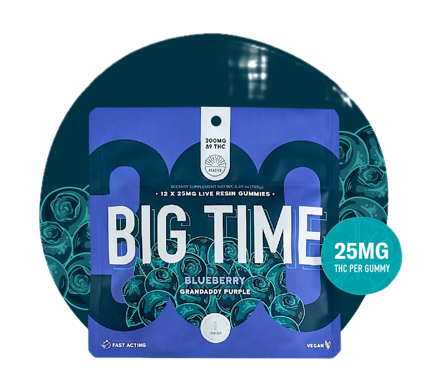 Realize Big Time Live Resin Delta 9 THC Gummies - Calm Leaf-1