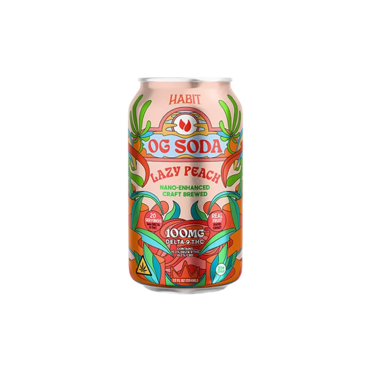 Refresco Delta 9 THC OG - 100 mg - Melocotón perezoso