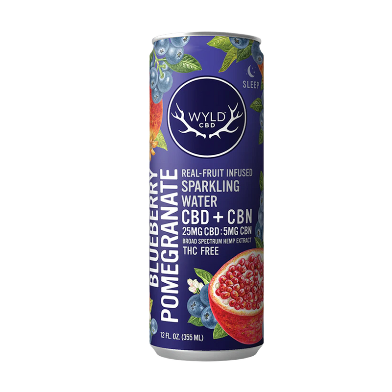 WYLD SPARKLING WATER CBD 25MG CBN 5MG BLUEBERRY POMEGRANATE-1