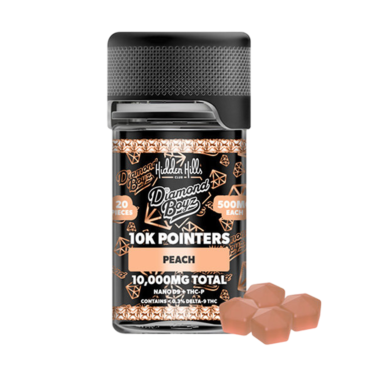 HIDDEN HILLS 10K POINTERS GUMMIES PEACH