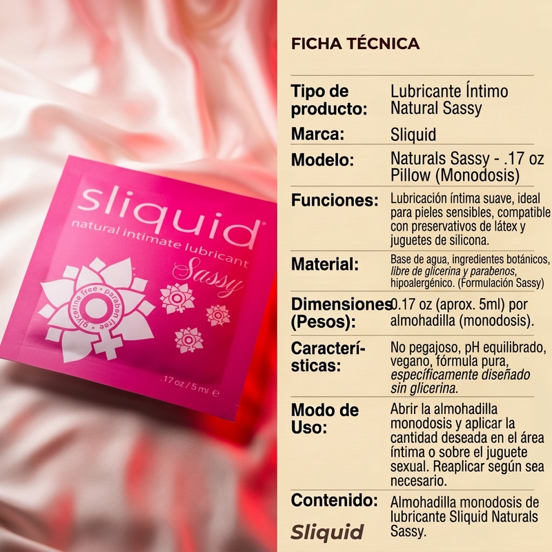 Gel Lubricante Anal en Sobre Individual Sliquid Naturals Sassy-2