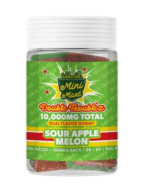 Hidden Hills Sour Apple Melon Mini Mart Double Troublez Gummies 10G