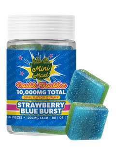 Strawberry Blue Burs Hidden Hills Mini Mart Double Troublez Gummies 10G-1