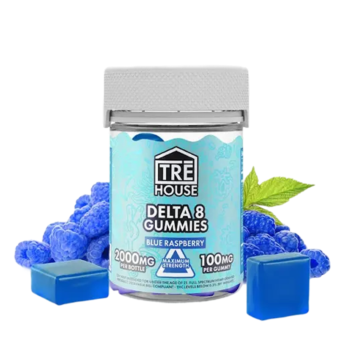 Tre House Gummies D8 Blue rasberry  500mg 20pz