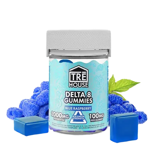 Tre House Gummies D8 Blue rasberry  500mg 20pz