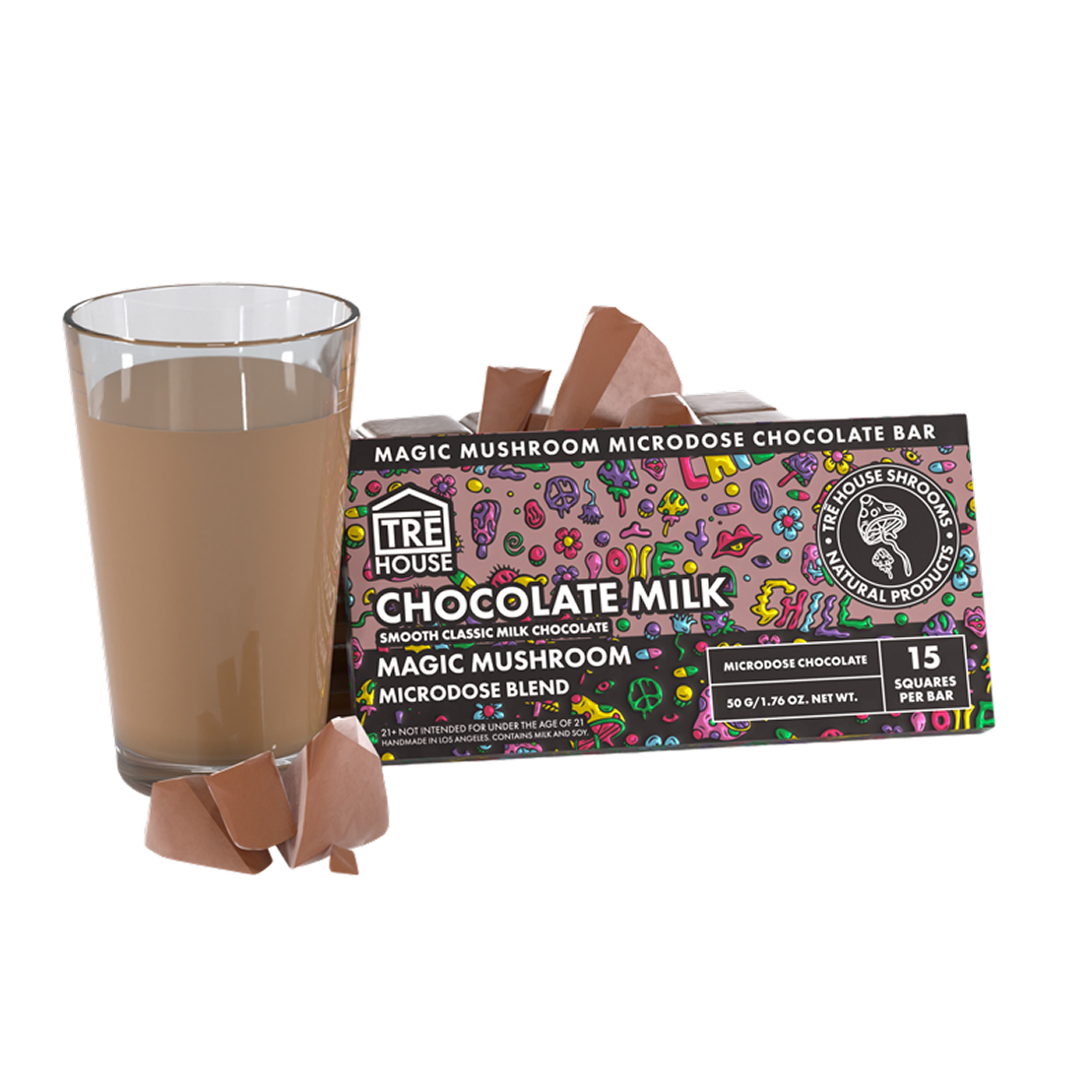 Tre House Chocolate Bar Magic Mushrooms Extra Strength Chocolate Crunch