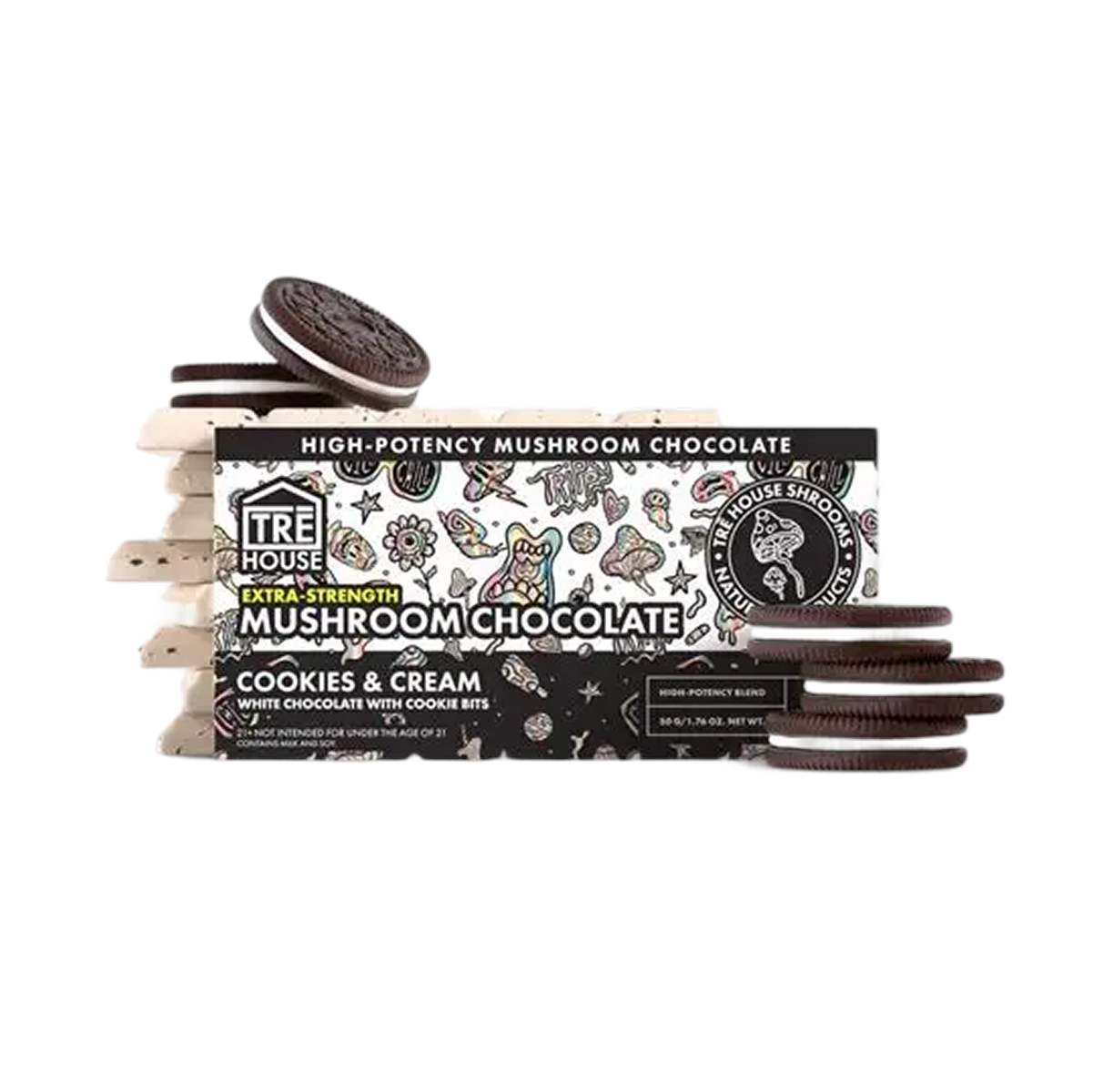 Tre House Chocolate Bar Magic Mushrooms Extra Strength Chocolate Crunch-3