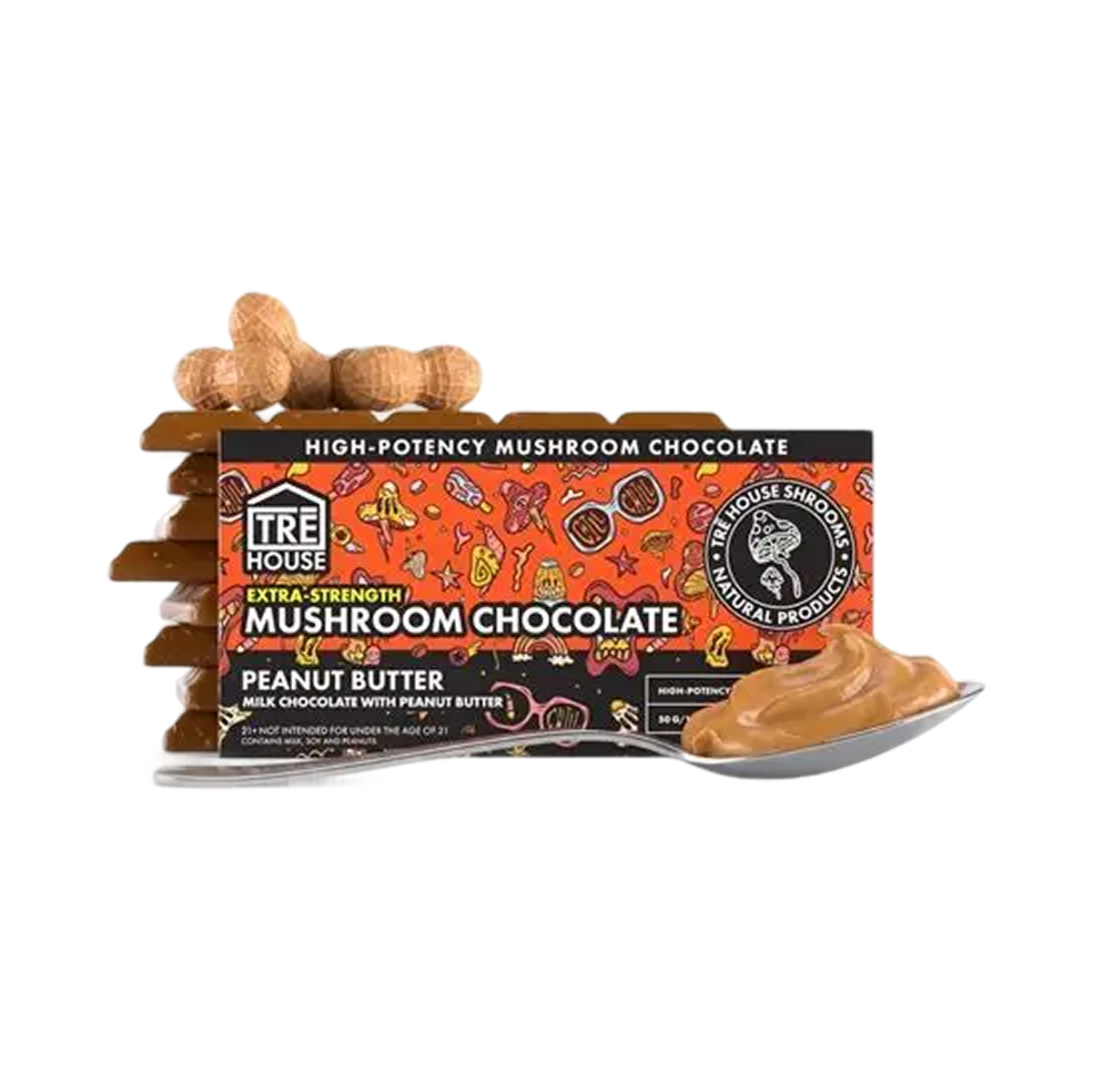 Tre House Chocolate Bar Magic Mushrooms Extra Strength Chocolate Crunch-4