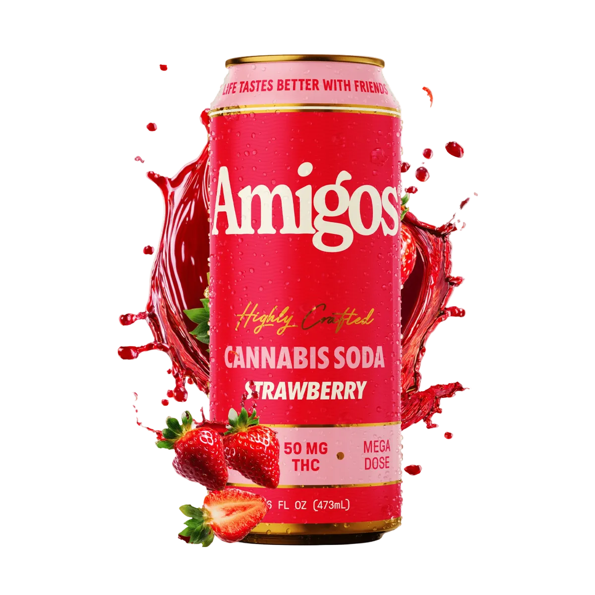 Amigos Soda Strawberry visto de frente