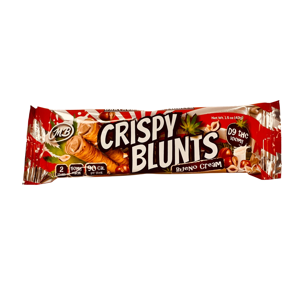 Crispy Blunts Bueno Cream: Oblea Crujiente Delta-9 THC (2 pz / 100mg Total)