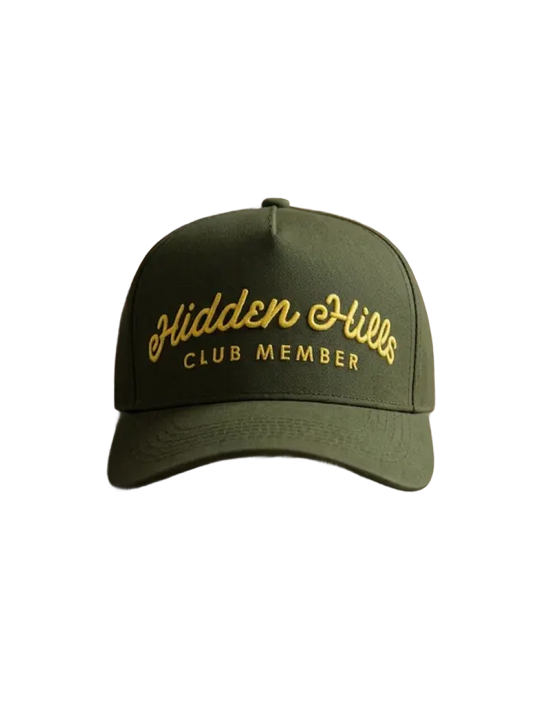 Gorra Hidden Hills Club Member Hat: Olive Green &amp; Yellow-1