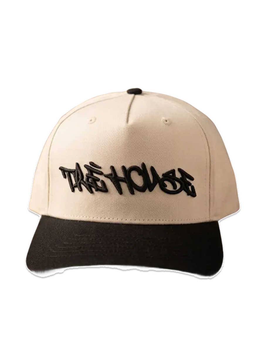 Gorra TRĒ House Graffiti Snapback: Off-White & Black