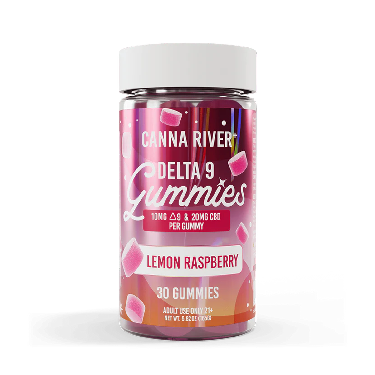 Canna River Delta-9 + CBD Gummies Lemon Raspberry (30 pz / Fórmula de Espectro Completo)