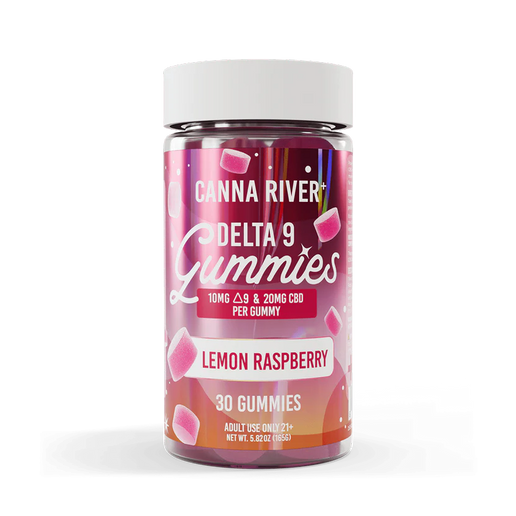 THC Canna River Delta-9 + CBD Gummies Lemon Raspberry (30 pz / Fórmula de Espectro Completo)