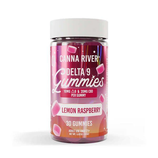 Canna River Delta-9 + CBD Gummies Lemon Raspberry (30 pz / Fórmula de Espectro Completo)