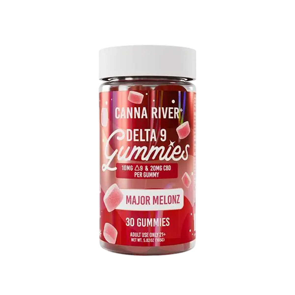 Canna River Delta-9 + CBD Gummies Major Melonz (30 pz / Fórmula de Espectro Completo)-1