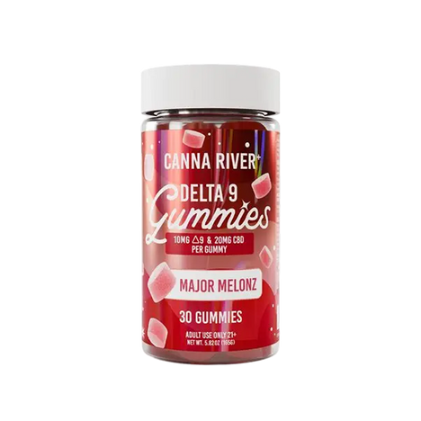THC Canna River Delta-9 + CBD Gummies Major Melonz (30 pz / Fórmula de Espectro Completo)