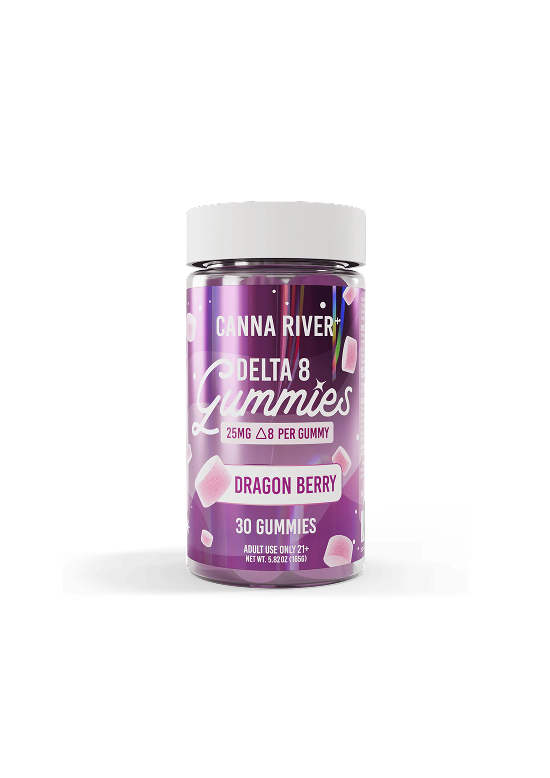 Canna River - D8 Gummies - Delta 8 THC / Dragon Berry / 25mg D8 THC / 30 Gummies