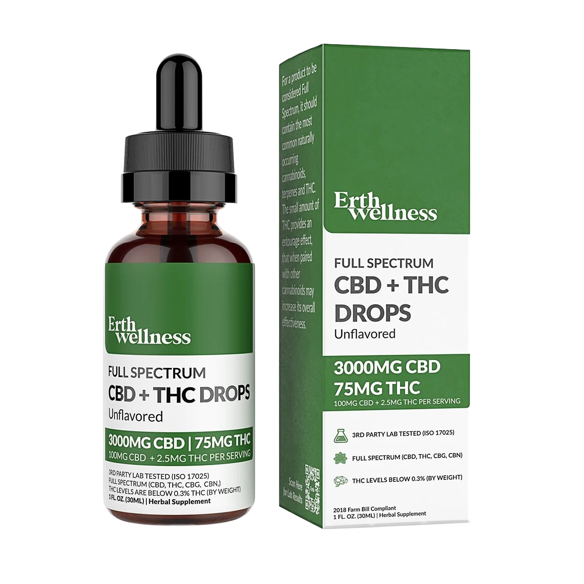 ERTH FULL SPECTRUM RELIEF CBD 3000MG UNFLAVORED