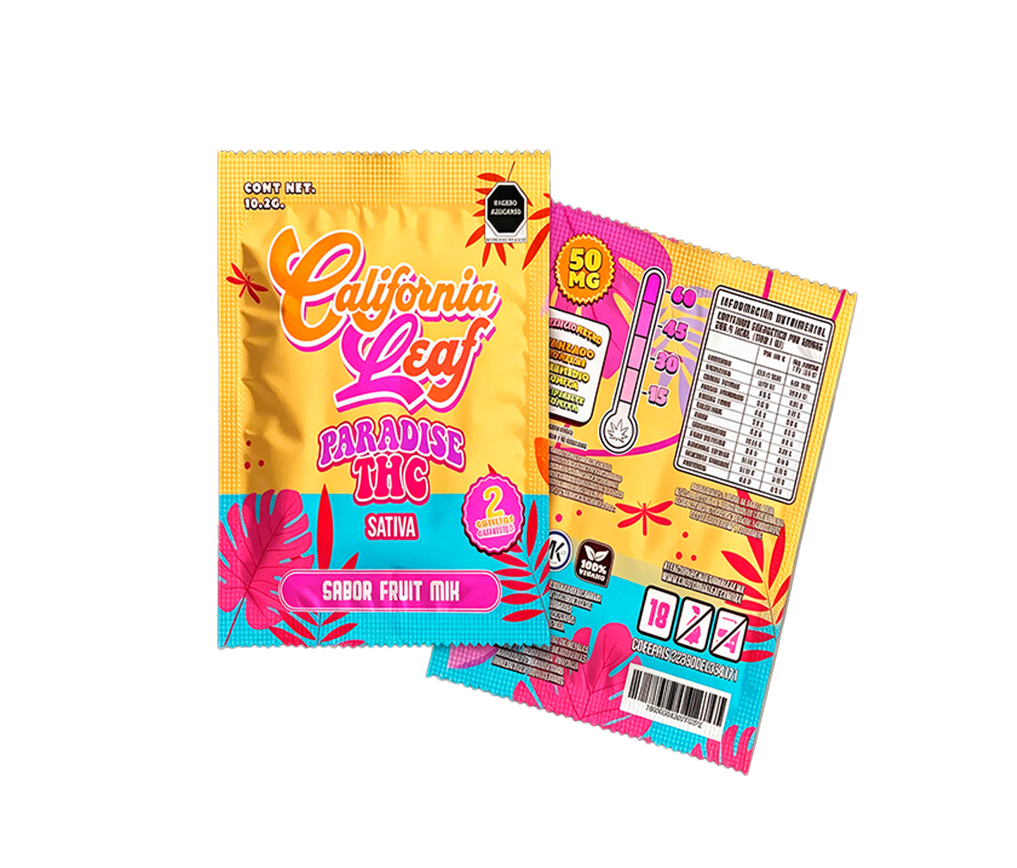 Sobre de Gomitas Paradise THC Sativa – 30/50 mg Delta 9 THC  2 Piezas-3