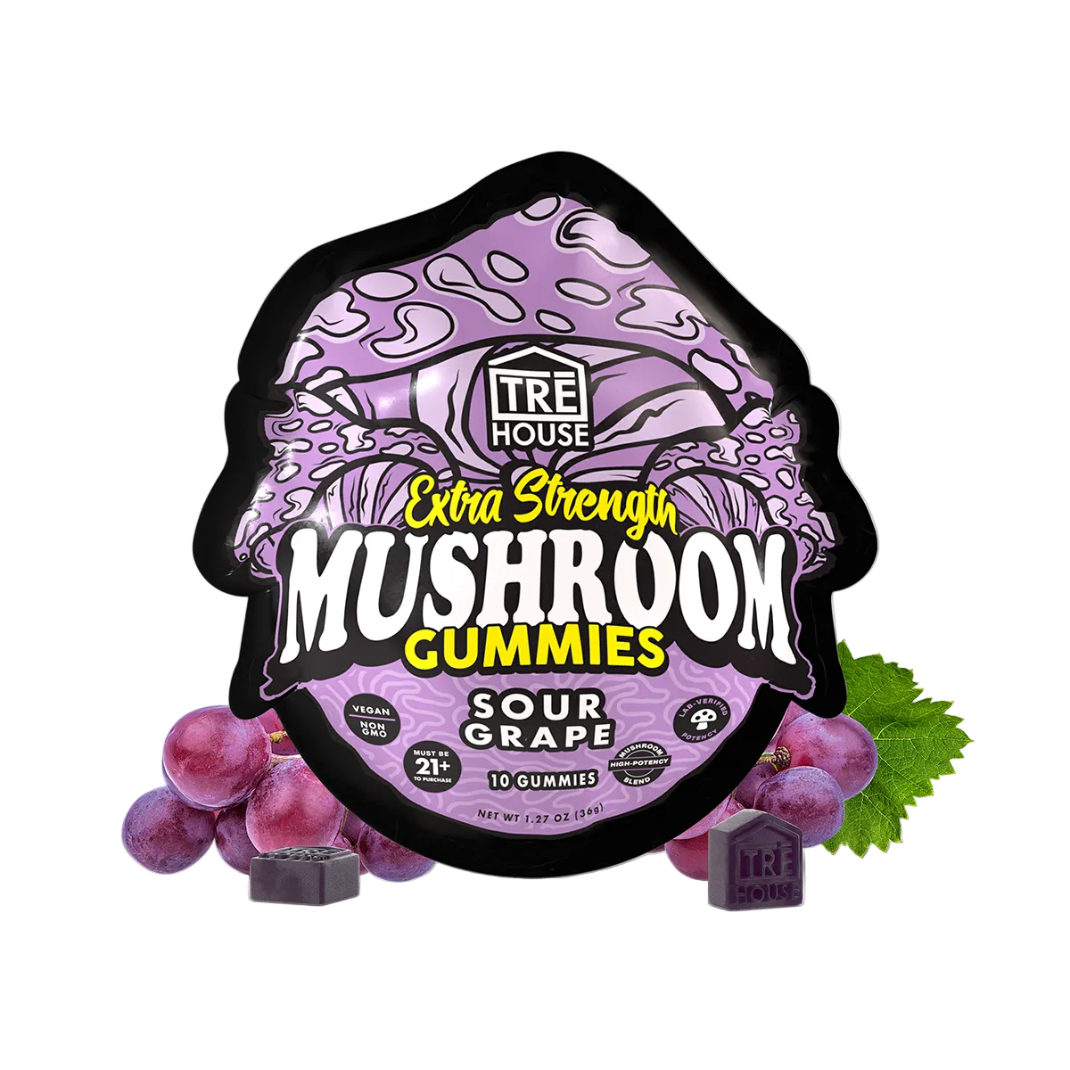 Tre House Gummies Magic Mushrooms Extra Strength Sour Grape