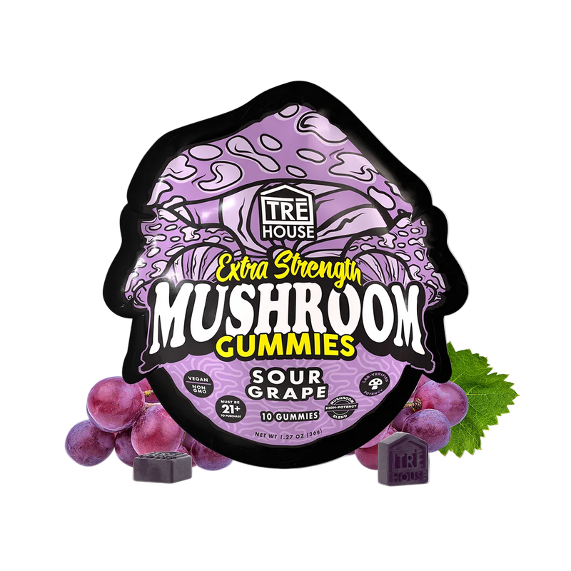 Tre House Gummies Magic Mushrooms Extra Strength Sour Grape-1