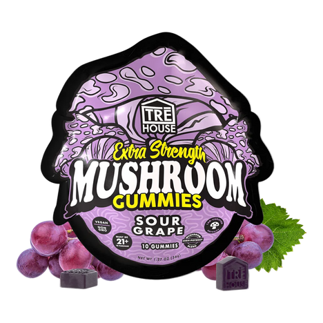 Tre House Gummies Magic Mushrooms Extra Strength Sour Grape