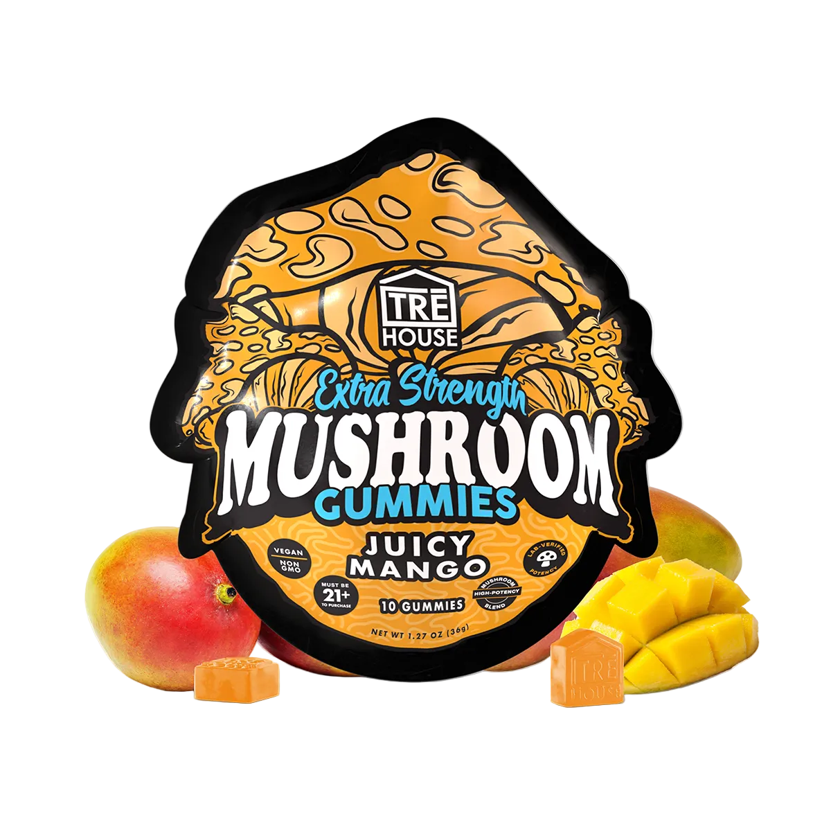 Tre House Gummies Magic Mushrooms Extra Strength Juicy Mango