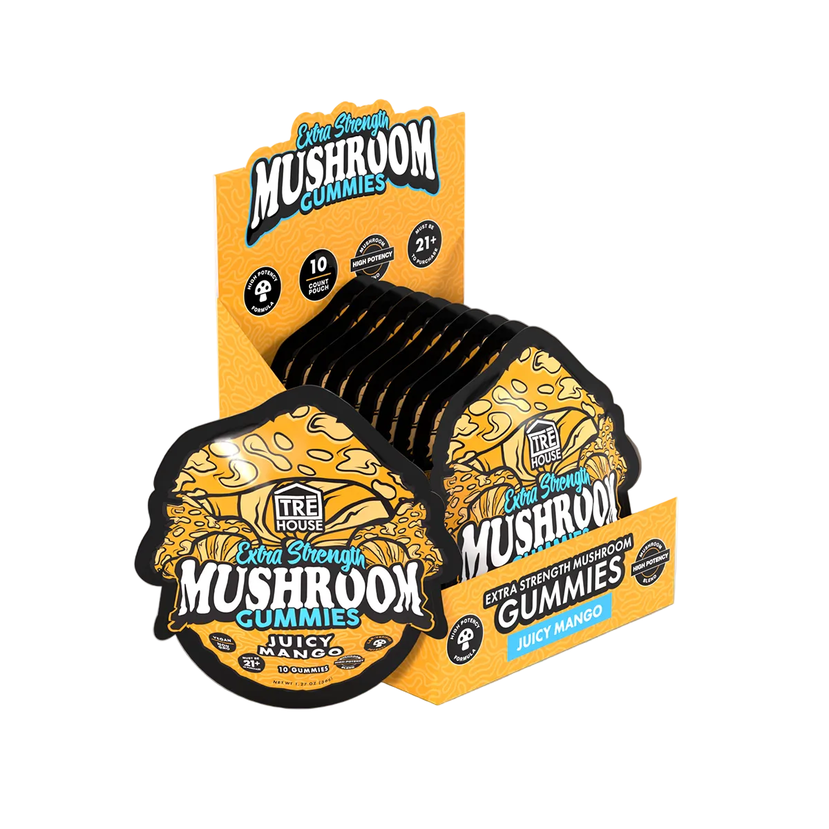 Tre House Gummies Magic Mushrooms Extra Strength Juicy Mango