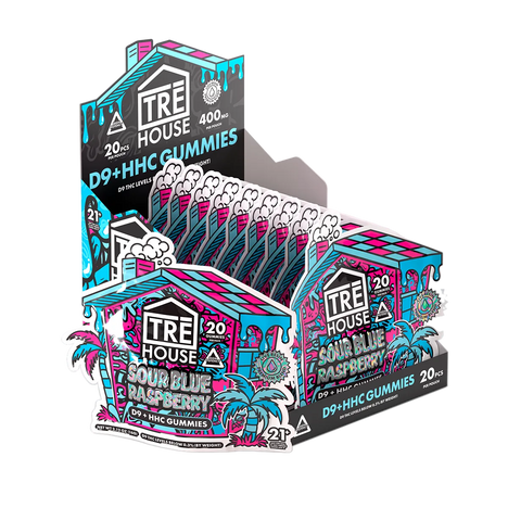 Gummies Sour Blue Raspberry Delta 9 HHC 20ct