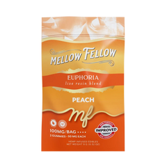 Mellow Fellow Live Resin M-Fusions 2pc Edibles 100mg Euphoria Blend Peach-1