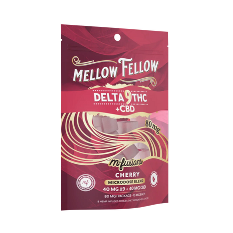 THC Mellow Fellow Microdose M-Fusions 8pc Edibles 80mgDelta-9 + CBD Cherry