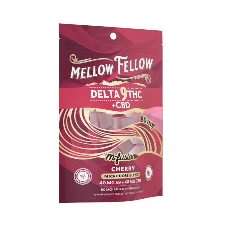 Mellow Fellow Microdose M-Fusions 8pc Edibles 80mgDelta-9 + CBD Cherry-2
