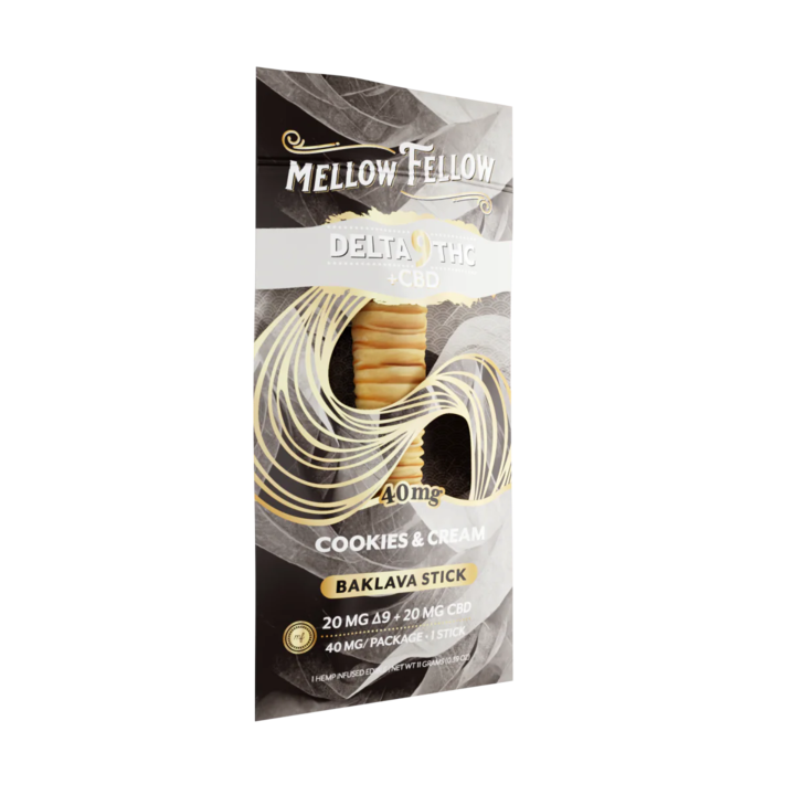 Mellow Fellow Baklava Sticks 1pc Edibles 40mg Delta-9 + CBD Cookies & Cream