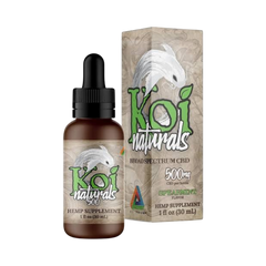 California Leaf Koi Naturals tintura de CBD 500mg sabor menta en frasco de 30ml con caja de empaque