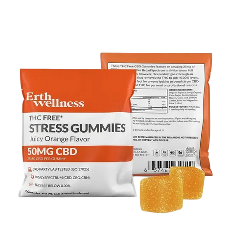 ERTH STRESS GUMMIES CBD:CBG:CBN 30PZ JUICY ORANGE