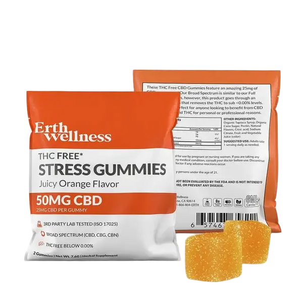 ERTH STRESS GUMMIES CBD:CBG:CBN 30PZ JUICY ORANGE