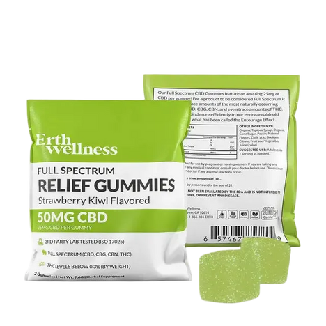 CBG-CBN Erth Relief Gummies CBD Strawberry Kiwi