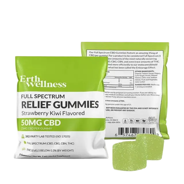 ERTH RELIEF GUMMIES CBD: THC 30pz STRAWBERRY KIWI