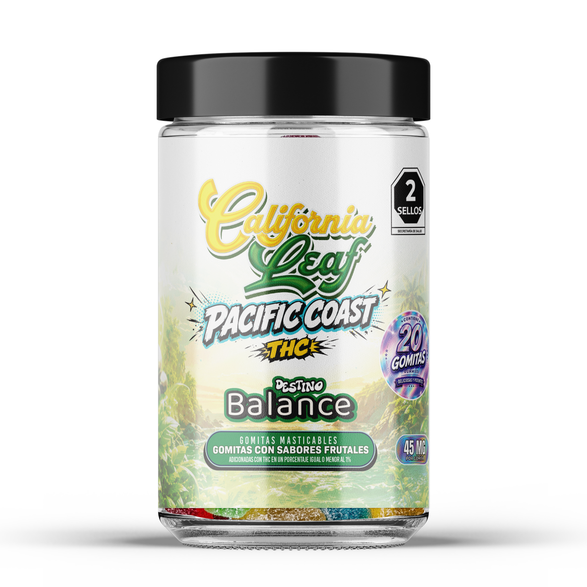 THC California Leaf Pacific Coast Destino Balance 45mg 20pz