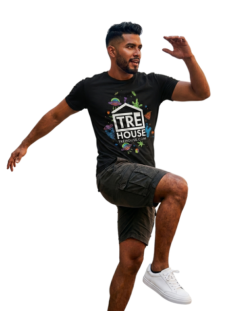 Playera Tre House Official Tee: Space Trip Black