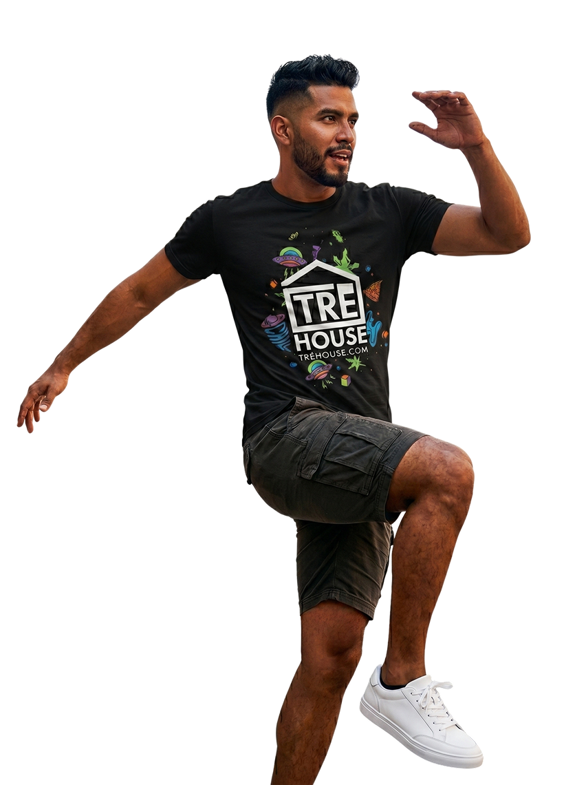 Playera TRĒ House Official Tee: Space Trip Black