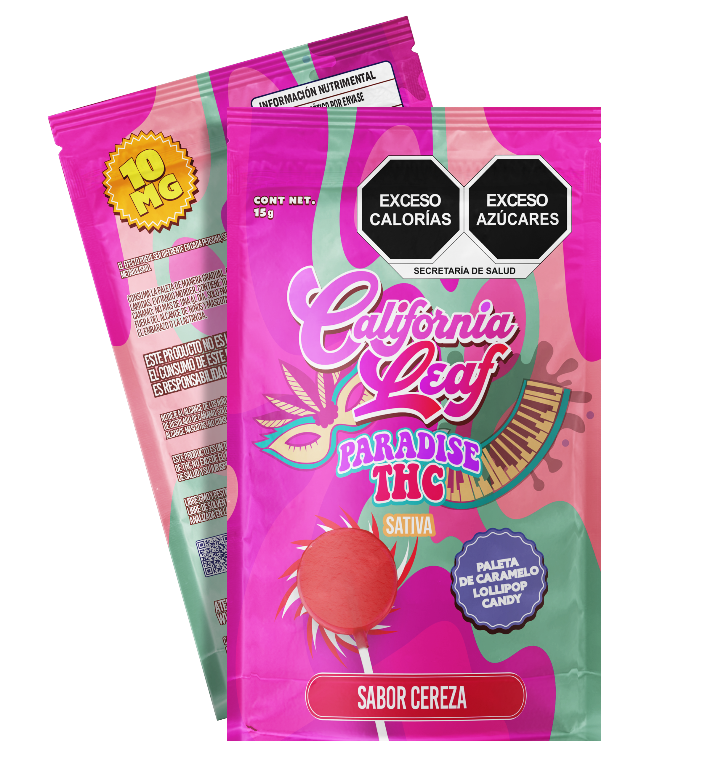 PALETA DE CARAMELO SABOR CEREZA 10MG