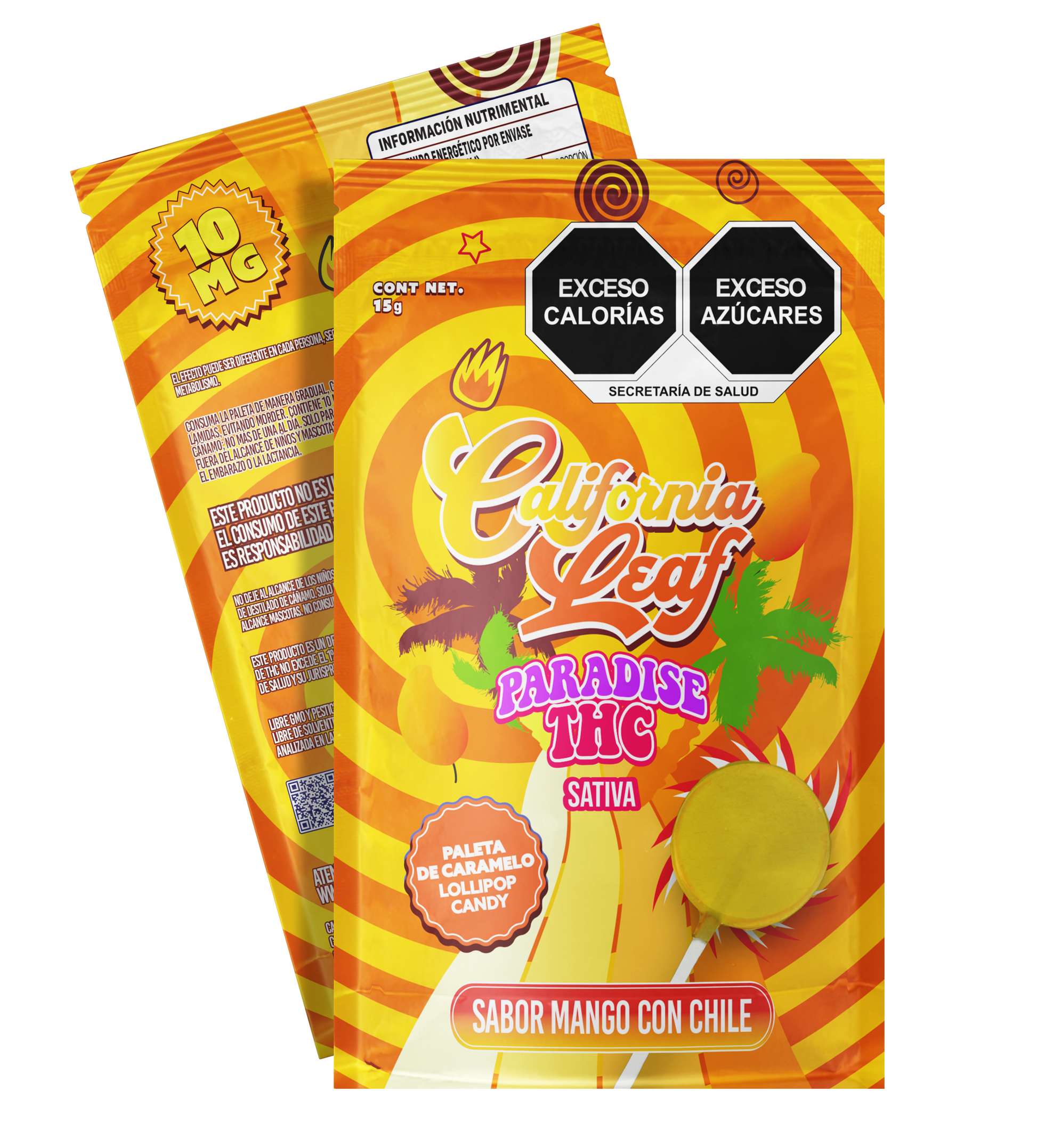 PALETA DE CARAMELO SABOR MANGO CON CHILE 10MG THC-1